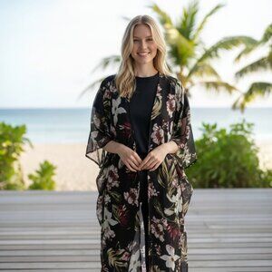 Walter Baker Floral Kimono Cover-Up – One Size Boho Resort Wear